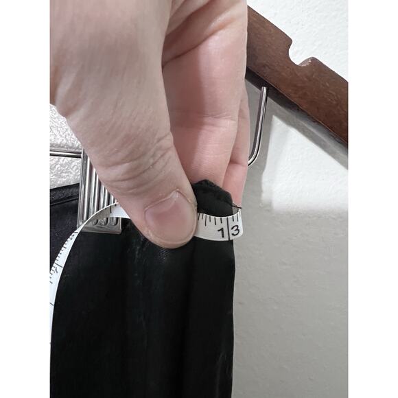 VTG Prom Dress Maxi Y2K 90s Beaded 2 Pc Black Gothic Grunge Goth Romantic Satin - Picture 15 of 16